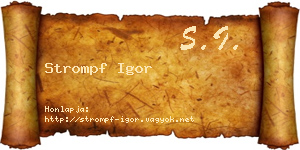 Strompf Igor névjegykártya